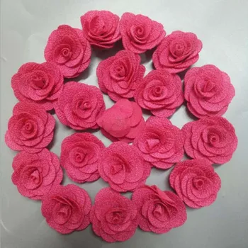 Novo 200Pieces/Vrečko Rose Cvetje Ročno 3,5 cm Tkanine Rose Bombažno Krpo Cvetje Strani DIY Poročni Šopek Cvetlični Dodatki za Lase