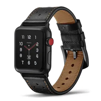 Usnjeni trak za Apple watch band 42mm 38 mm Prva plast Cowhide watchband pas, zapestnica iWatch serie 3 4 5 jv 6 trak 40 mm 44 mm