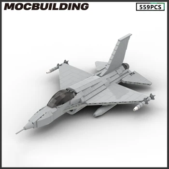 MOC Gradnik Mini F-16 Fighting Falcon Model DIY Opeke Montaža Igrače Letalo Božična Darila za Rojstni dan