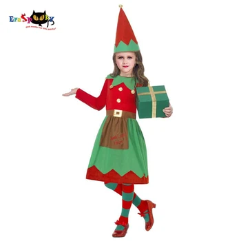 Eraspooky Otrok ChristmasCostumes Dekle Božič Elf pustna Santa Claus Cosplay Dekle Prikrivanje Otrok Kostum Klobuk Darilo