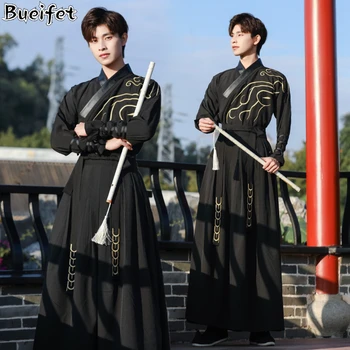 Kitajski Obleko Stari Hanfu Haljo Han Dinastije Tradicionalnih Hanfu Folk Obleko Vezenje Mečevalec Kostum Moški Kimono Tang Obleko