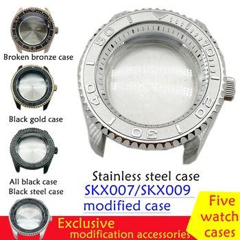 SKX007/SKX009 Spremenjen Pribor Watch Primeru za Seiko NH35/NH36/4R/6R Pretok Vode Duh Gledati iz Nerjavečega Jekla Watch Primerih