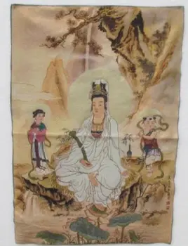 Golden silk vezenje thangka Tibet in Nepal boginja guanyin bodhisattva