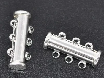 Brezplačna Dostava 50pcs Imitacije Rodij Prekrita 3 Sklope Magnetni drsno zaporo v Zapirali 20x10mm