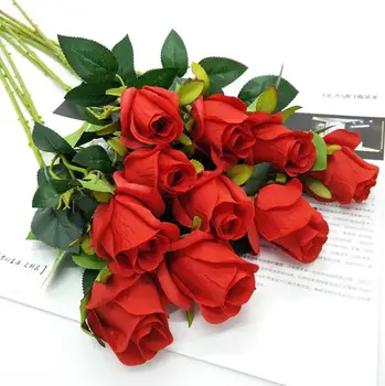 62 cm Umetne Vrtnice Cvetovi Ponaredek Cvetje Valentinovo darilo za punco, svileno cvetje za dekoracijo doma 1pcs/vrečko