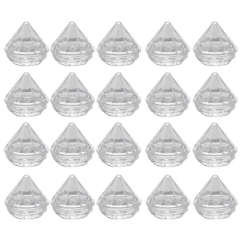 20PCS 5g Diamond-obliko Jasno, se lahko ponovno polnijo Prazne, Kozmetične Kreme, Ličila Posode Jar, Steklenice, Škatle za Ženske, Dekleta Potovanja Domačo Uporabo