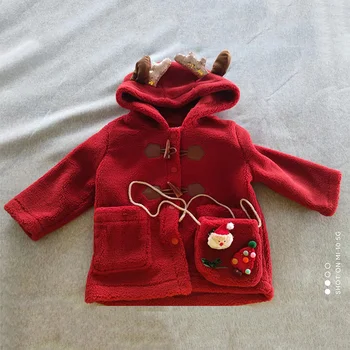 Plašč Dva-delni Set Dekle Božič Vrečko Zgosti Toplo Baby Dekle Coats Novih Zimskih Oblačil za Dekleta Bombaž Parkas Jopiči za Dekle