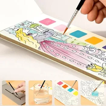 Barvanje Knjige 20page Akvarel Papirja, ki Prihaja Z Barvo Prenosni za Odrasle Gouache Umetnosti Slikarstva Dobave Umetnik Orodje Set