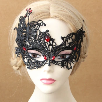Halloween Črne Čipke Maske, Karneval, Pol Masko Headdress Stranka Rekviziti Pokrivala G5AE
