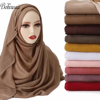 185 cm Voile Jersey Hijabs Novo Foulard Femme Africaine Modal Bombaž Vrouwen Hijaabs Dihanje Glavo, Šal Headwraps za Ženske