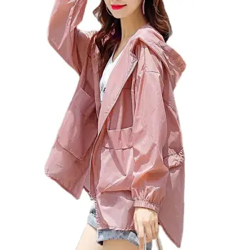 2022 Poletje Nove Mid-Dolžina Zaščito Pred Soncem Oblačila Ženske Korejska Različica Hooded Dolgimi Rokavi Za Zaščito Pred Soncem Oblačila Tanko Plast