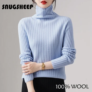 črtasto pulover turtleneck ženske, modro top zimska oblačila puloverju ženska moda skakalec rjava želva vratu plus velikost izloča vrhovi