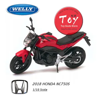 6pcs/veliko Debelo WELLY 1/18 Obsega Motocikla Model Igrače 2018 HONDA NC750S Diecast motorno kolo, Kovinski Model Igrača