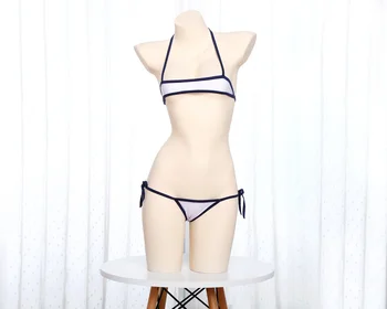 Novi Seksi Japonski Tesen vezna Perilo Telo Obleko Ženske Loči bikini Kopalke Perilo Nastavite Seksi Cosplay sukumizu spodnje Perilo