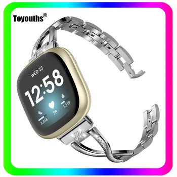 Toyouths iz Nerjavečega Jekla, Trak Za Fitbit Obratno 3 Bling Diamond Zapestja Watch Pribor Watch Band za Fitbit Obratno 3