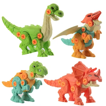 4PCS Otroci Dinozaver Igrače Vzeti Narazen Dinozavri Z Orodja DIY konstrukcijski Set STEBLO Darilo Za Starost 3 4 5 6 7 letni Otrok