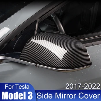 Avto Dodatki iz Ogljikovih Vlaken Strani Ogledalo Kritje ABS Zamenjava za Tesla Model 3 2017-2022 2Pcs Rearview Mirror Kritje Skp