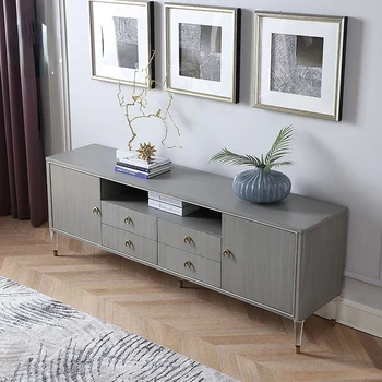 Lahka, luksuzni Ameriški masivnega lesa TV omara visoko kakovostne sive skladiščenje nizko omarico sodobne preprosta, kabinet, dnevna soba, pohištvo