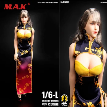 TYM062 1/6 Žensko Obleko Fantasy Zlato Cheongsam Uhajanje Prsih Design Model HS-03 12