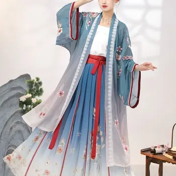 2023 kitajski starih oblačil song dinastije element ženske hanfu cvet tiskanja čipke dnevno svoboden slog hanfu obleko ples kostum g657