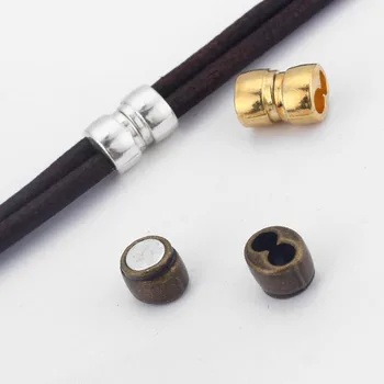 2PCS Dvojno Odprtino Spojni elementi Močno Magnetno Zapirali Priključek Za Usnje Bracele Fit 5mm Usnje Kabel DIY Nakit, Izdelava Obrti