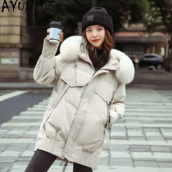 AYUNSUE Ženske Zimske Navzdol Jakno Topel Plašč Ženski korejski Modni Stil Raca Navzdol Jopiči Ženska Hooded Parkas 2020 Abrigo Mujer