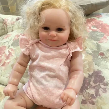 Prerojeni Malčka Priljubljena Maddie Luštna Punca Lutka S Koreninami Blond Lase Mehke Občevanje Telo, Visoko Kakovostnih Ročno Izdelanih Lutk Za Otroka Chri
