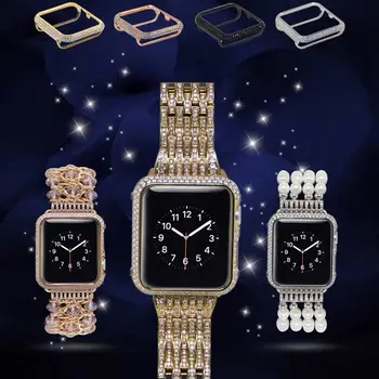 Za Apple Watch Series 3 iWatch Luksuzni Watch Primeru, Ročno Izdelani S Kristalno Diamond Lupini Zaščita Cover Za Apple Gledati Serije 1 2 3