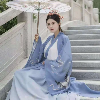 Hanfu Obleko Starodavne Kitajske Pravljice, Ples Kostum Vezenje Tang Bo Ustrezala Han Dinastije Princesa Tradicionalni Kitajski Lase Cosplay