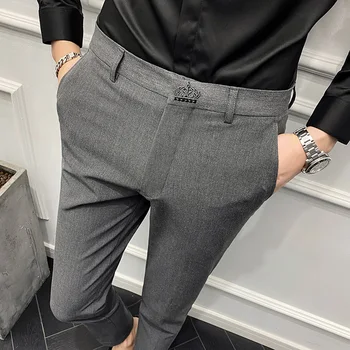 plus Velikost 28-42 moška poslovna obleka hlače 2021 nova moda za moške priložnostne barva slim hlače za formalno obrabe poročno obleko hlače