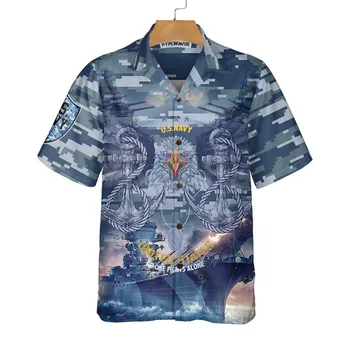 Ameriški Mornariški Veteran nihče Ne Bori Sam 3D Vsem Natisnjeno Hawaiian Majica za Moške, Za Ženske Harajuku Priložnostne Srajco Unisex