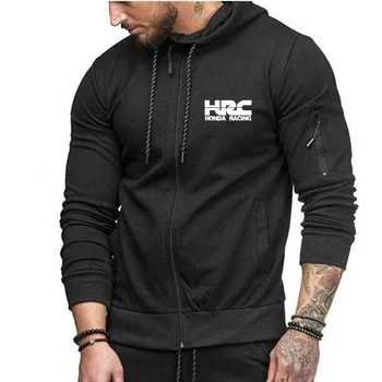 Fitnes, Tek Hip Hop Hooded Majica HRC avto logotip tiskanja barva zadrgo moški hooded suknjič Harajuku men ' s cardigan vrh