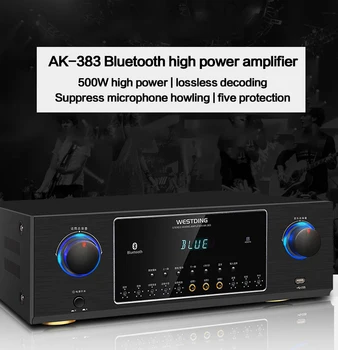 KYYSLB 80W*2 4-16ohm AK-330 Bluetooth KTV Doma Vročina High Power Ojačevalnika Karaoke Audio Reverb Prilagoditev Zvočnikov Ojačevalec