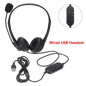 Novo Preproste Zasnove, Žični, USB, PC Slušalke W/ Mikrofon šumov Lahka In Prenosna Za Poslovne Urad za Prenosni računalnik