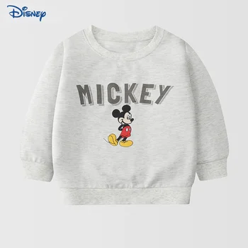 Disney Mickey Baby Girl Boy Bombaž Hoodie Pomlad Jesen Otrok Pulover z Dolgimi Rokavi, Krog Vratu Risanka Vrh Otroška Oblačila 18 M-7Y