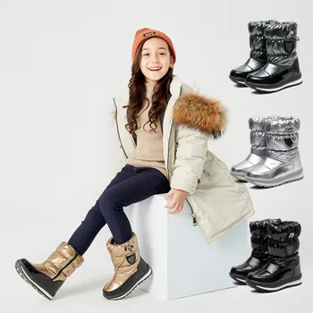 moda otroci sneg škornji zip debel bombaž škornji čevlji za 3-17years otrok fantje dekleta Pozimi škornji čevlje za na prostem
