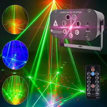 8 Lukenj 128 Vzorcev RGB Stopnji Svetlobe USB Glasovni Nadzor Luč Disco Party Kažejo, Laserski Projektor Učinek Svetilka za Domačo Stranko, KTV
