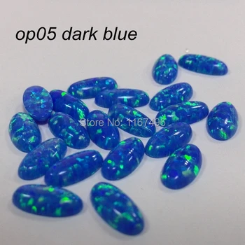 100 kozarcev/veliko Brezplačna Dostava na debelo 5x10mm sintetičnih temno modre barve, Ovalne Chrysoprase Opal kamen