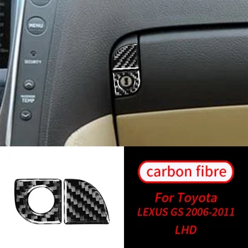 Za Toyota LEXUS GS 2006-2011 Realni števili Ogljikovih Vlaken, Škatle za Rokavice Ročaj Nalepke Trim Avto Notranja Oprema Avto Notranjost Material