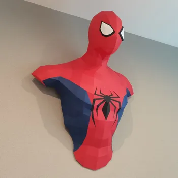 DIY Spider hero 3D puzzle Papir model kip visi stensko dekoracijo doma ročno Geometrijski model origami