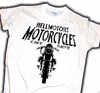 Novo Prišli Tiskanja Krog Vratu Človek T-Shirt Biker Cafe Racer Moto London Rockabilly Ton Gor Fantje Chopper Svile Zaslon Majica S Kratkimi Rokavi