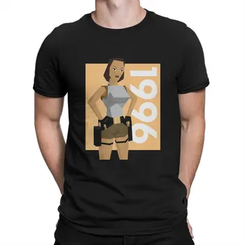 Humor 1996 T-Shirt za Moške Crewneck Čistega Bombaža T Srajce Lara Croft Tomb Raider Pustolovščina Film Kratek Rokav Tee Majica