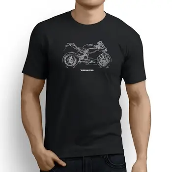 Vrh Prodajo Mens Krog Vratu Bombaž Priložnostne Italijanski Klasičen Motocikel Navijači 1199 Panigale 2013 Zgleduje Motocikel T Shirt Debelo