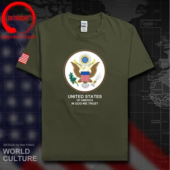Združene države Amerike ZDA majica s kratkimi rokavi moški majice t-shirt Ameriški grbi narod ekipa moških navijači sestanek street nositi poletje