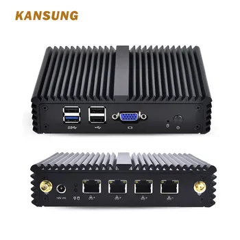KANSUNG Mini PC 4 Gigabit LAN Vrata, Okna 10 CentOS OPNsense Ubuntu požarni Zid, Router, Quad Core J1900 2.42 GHz Računalnik brez ventilatorja