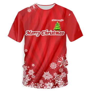 Nova Moda Božič Moške majice 3d Tiskanja Kratek Rokav T Shirt Za Moške Prevelik Tee Shirt Človek Smešno Xmas Obleko Vrhovi 5XL