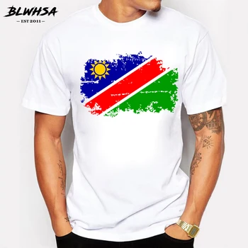BLWHSA Namibija Zastavo Tiskanje T shirt Moški Priložnostne Kratek Rokav Poletne majice Namibija Nacionalno Zastavo Kul Moških Oblačil