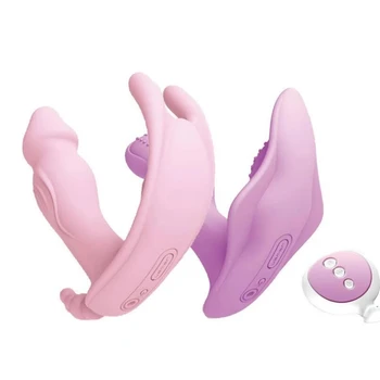 Nosljivi Dildo G Spot Klitoris Stimulator Brezžični Daljinski Upravljalnik Metulj Vibrator Hlačke Odraslih Par Seks Igrače