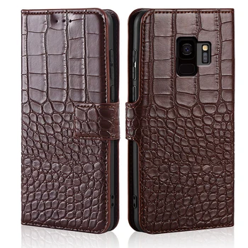 ohišje za Samsung Galaxy S9 Primeru Krokodil tekstura usnja Kritje Telefon Primerih za Samsung Galaxy S9 Coque flip