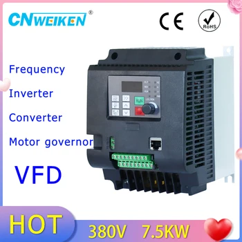AC Frekvenčni Inverter Stružnica VFD 7,5 KW 10HP za Nadzor Hitrosti, 3Ph 380V Izhod Motorni Pogon VFD za 3 Fazni Asinhroni Motor
